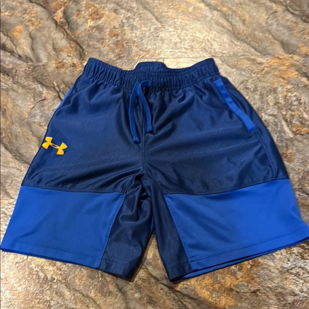 Under Armour Kids' Dual-Tone Blue and Orange Shorts - Picture 2 of 14